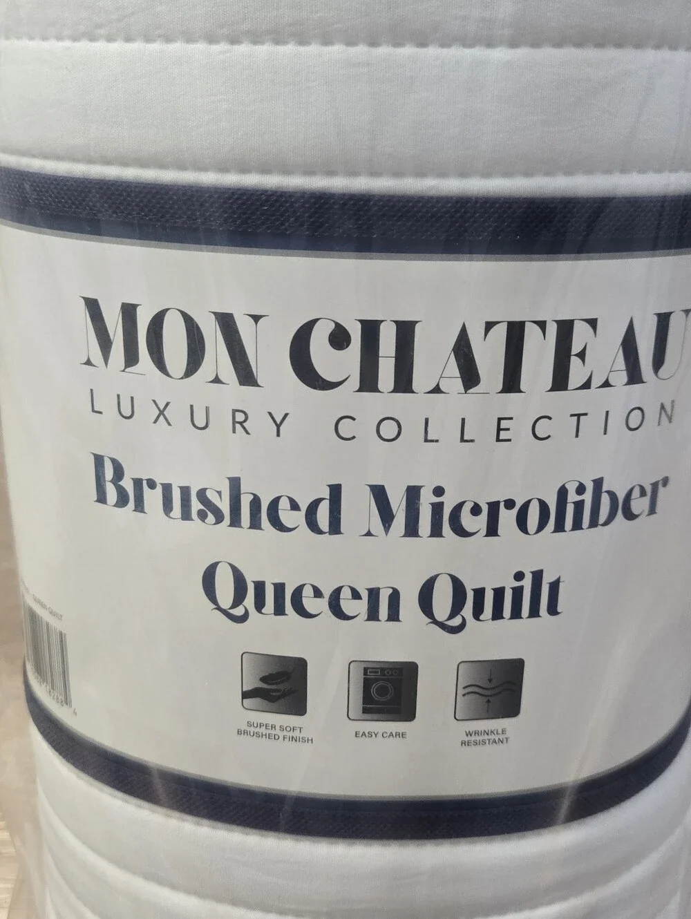 White Brushed Microfiber Queen Quilt